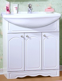 Бриклаер Мебель для ванной Лючия 80 белая, 1 шкафчик – фотография-5
