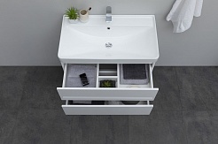 Aquanet Мебель для ванной Вега 80 подвесная белая глянцевая – фотография-8