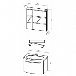 Kolpa San Тумба с раковиной Adele 70 WH – фотография-3