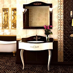 Водолей Мебель для ванной "Верди 100" коричневая – фотография-1