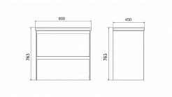 Velvex Мебель для ванной подвесная Klaufs 80 белая, 2 ящика – фотография-7