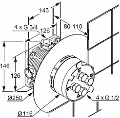 Kludi Смеситель Flexx Boxx 88011 скрытая часть – фотография-2