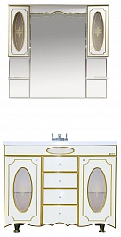 Misty Мебель для ванной Монако 120 белая патина – фотография-1