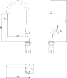 Lemark Смеситель для кухни Bronx LM3705BLR черный/розовое золото – фотография-5