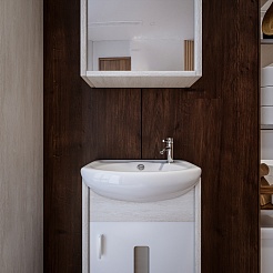 Бриклаер Мебель для ванной Бали 40 светлая лиственница/белая – фотография-9