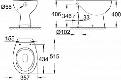 Grohe Унитаз приставной Bau Ceramic 39431000 безободковый – фотография-2