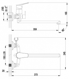 Lemark Смеситель "Partner LM6551C" для ванны – фотография-2