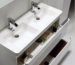 BelBagno Мебель для ванной ENERGIA-N 1200 Bianco Lucido, с двумя чашами, зеркало-шкаф – фотография-6