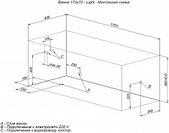 Aquanet Акриловая ванна Light 170x70 – фотография-3