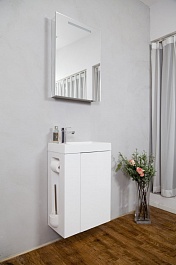 BelBagno Мебель для ванной подвесная CAPELLA 50 L Bianco Lucido – фотография-5
