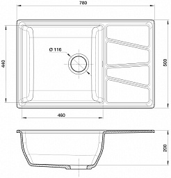 Granfest Мойка кухонная GF-V780L белый – фотография-3