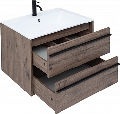 Aquanet Мебель для ванной Lino 70 подвесная дуб веллингтон – фотография-5