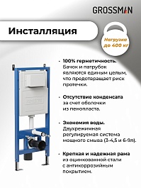 Grossman Инсталляция для подвесного унитаза Pragma 97.03.310 с клавишей смыва золото матовое – фотография-17