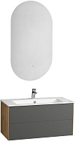Акватон Мебель для ванной Сохо 100 подвесная дуб веллингтон/графит софт