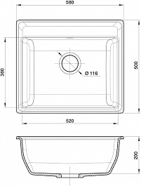 Granfest Мойка кухонная GF-V580 топаз – фотография-3