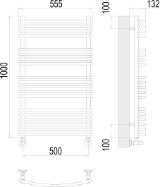 Terminus Полотенцесушитель водяной Марио П19 500x1000 хром – фотография-3