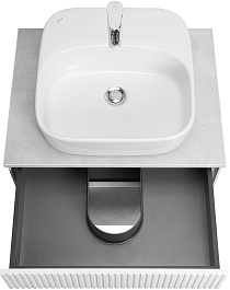 Акватон Мебель для ванной Марбл 60 Одри Soft подвесная слэйт/белая матовая – фотография-9