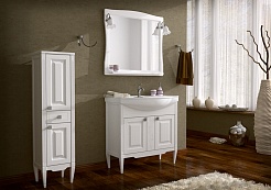 ASB-Woodline Мебель для ванной Модена 85 белая, массив ясеня – фотография-2