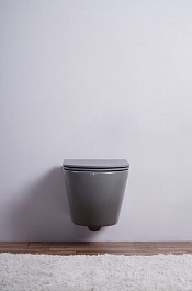 Esbano Унитаз Azalea подвесной безободковый серый матовый – фотография-3