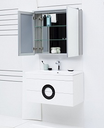 De Aqua Мебель для ванной Форма 90, зеркало-шкаф Алюминиум – фотография-13