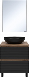 Brevita Мебель для ванной Dakota 60 дуб галифакс олово/черный кварц – фотография-1
