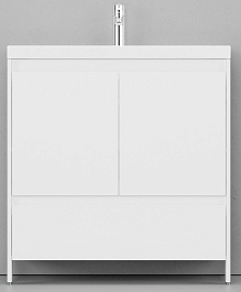 Velvex Мебель для ванной напольная Klaufs 80 белая – фотография-2
