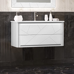 Opadiris Мебель для ванной Луиджи 100 подвесная белая матовая – фотография-5