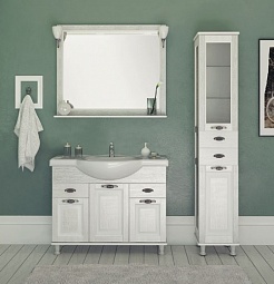 Aquanet Зеркало для ванной Тесса 105 жасмин/серебро – фотография-3