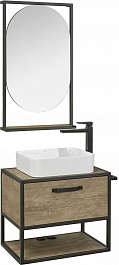 Акватон Мебель для ванной Лофт Фабрик 65 дуб кантри с раковиной Фабиа – фотография-1
