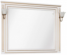 Aquanet Зеркало Паола 120 белое/патина золото (186105)