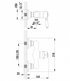 Lemark Смеситель "Villa LM4803B" для душа – фотография-2