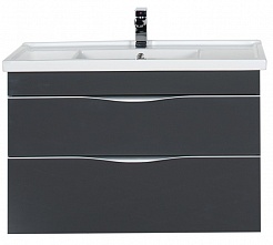 Aquanet Мебель для ванной "Эвора 100" серый антрацит – фотография-9