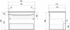 Vigo Мебель для ванной Grani 750-0-1 подвесная белая/дуб сонома – фотография-11