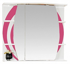 Misty Зеркальный шкаф Каролина 80 L розовое стекло – фотография-1