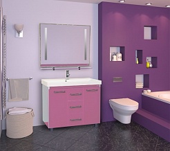 Misty Зеркало для ванной Джулия 120 розовое – фотография-3