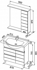 Aquanet Мебель для ванной "Доминика 90" белая (172405) – фотография-2