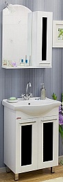 Sanflor Мебель для ванной Валлетта 60 R черное стекло – фотография-1