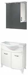 Какса-а Мебель для ванной Классик-Д 80 белый/серебро, подсветка – фотография-1