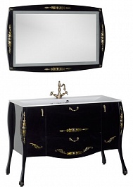 Aquanet Комплект Мебели "Виктория 120" черный/золото – фотография-1