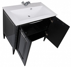 Aquanet Мебель для ванной Паола 90 черная/патина серебро (182134) – фотография-6