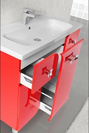 Водолей Мебель для ванной "Арнелла 90" напольная красная – фотография-3