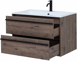 Aquanet Мебель для ванной Lino 80 подвесная дуб веллингтон – фотография-9