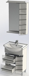 Aquanet Мебель для ванной "Доминика 55" белая (171325) – фотография-6