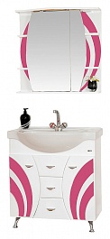 Misty Мебель для ванной Каролина 70 R розовое стекло – фотография-1