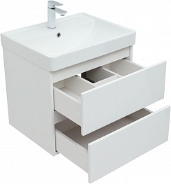 Aquanet Мебель для ванной Вега 60 подвесная белая глянцевая – фотография-17