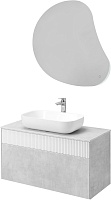 Акватон Мебель для ванной Марбл 100 Лола 60 подвесная слэйт/белая матовая