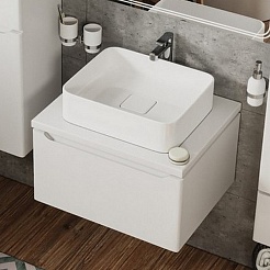 Mixline Мебель для ванной Виктория 60 L подвесная белая софт – фотография-7