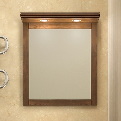 Opadiris Зеркало для ванной Мираж 65 с козырьком, орех – фотография-2