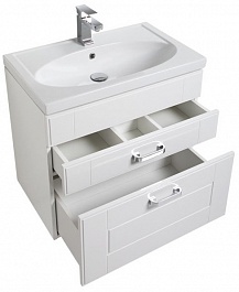 Aquanet Мебель для ванной "Рондо 70" белый (2 ящика) – фотография-6