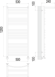Terminus Полотенцесушитель водяной Енисей П15 500x1200 с полкой хром – фотография-3